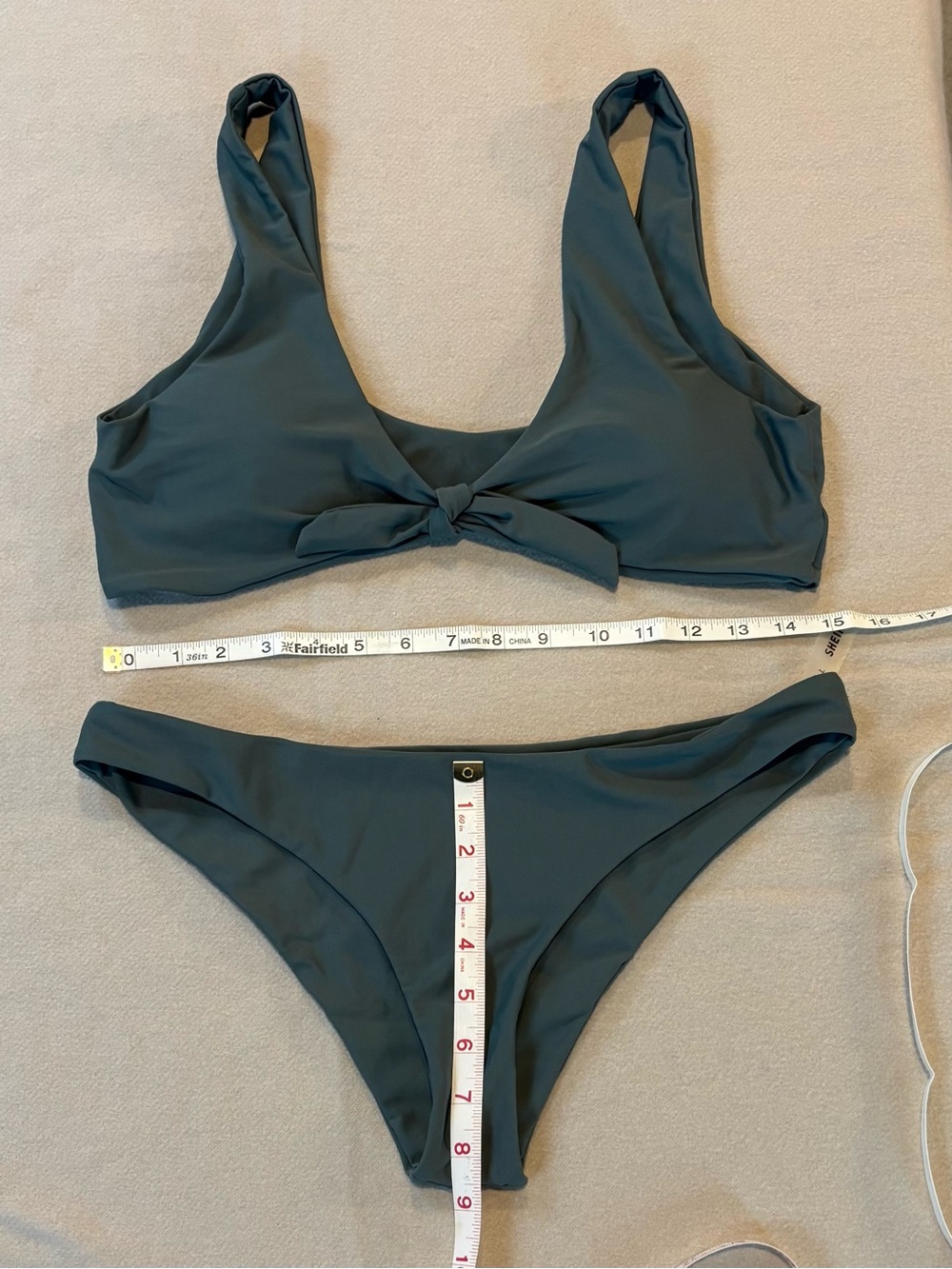Shein Swim Women’s Knot-Front Two-Piece Swimsuit Deep Sage